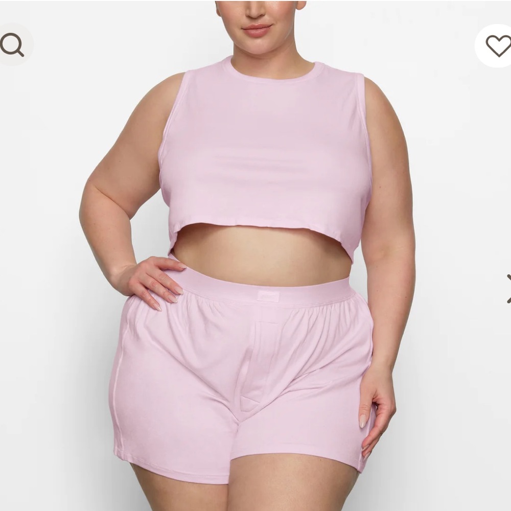 Skims Boyfriend Crop tank - Cherry Blossom - Worn Once